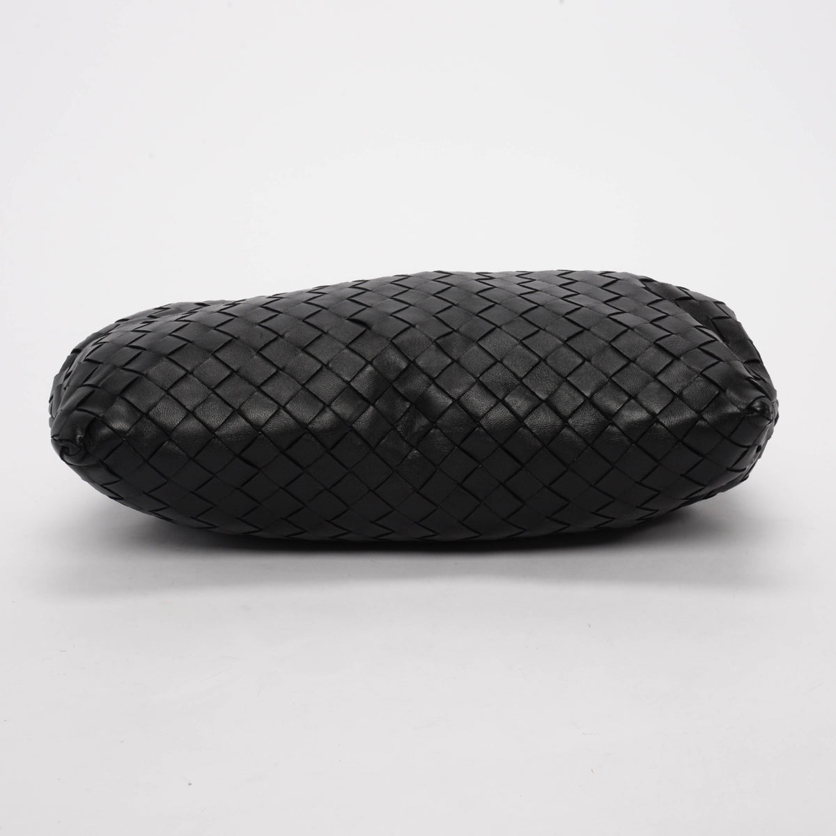 Bottega Veneta Black Intrecciato Lambskin Clasp Clutch