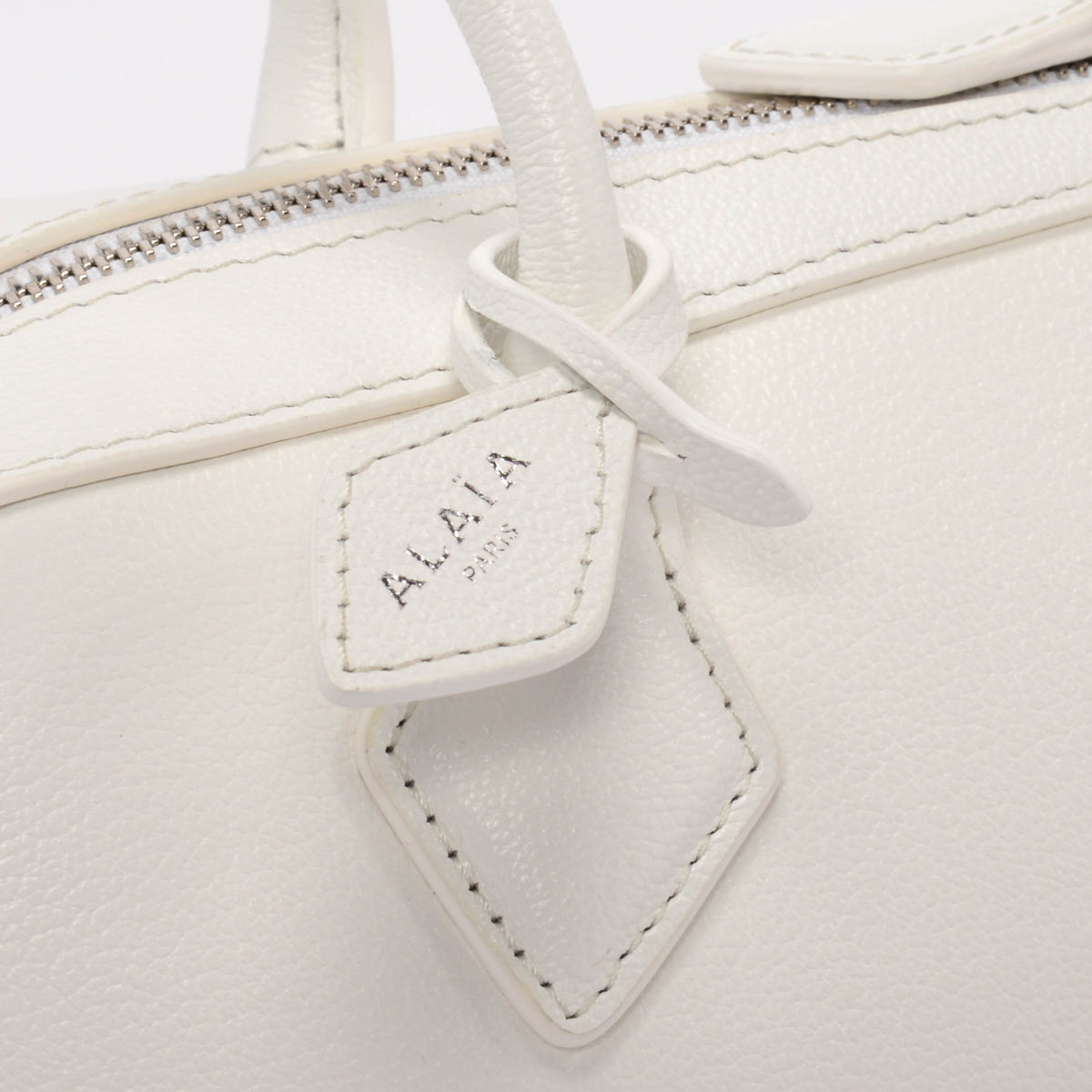 Alaia White Goatskin Le Teckel Medium Shoulder Bag