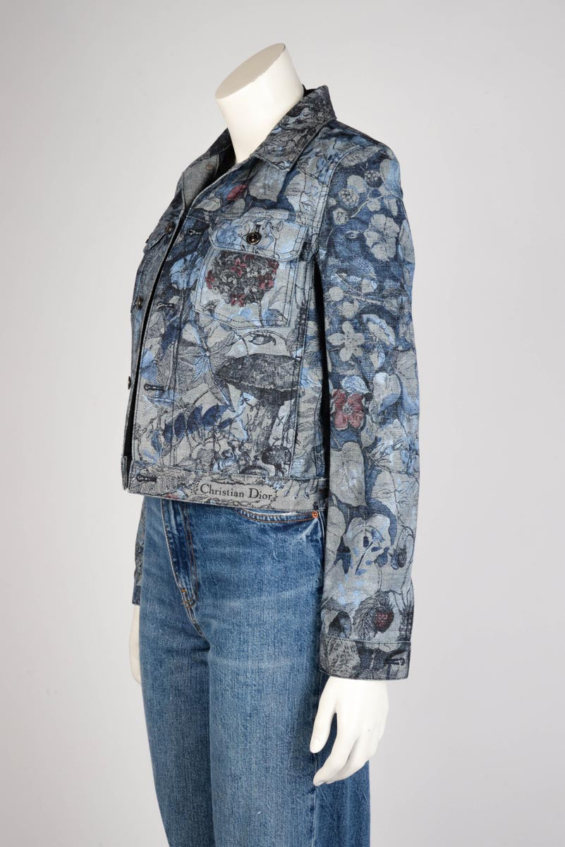 Dior Indigo Denim Jardin Magique Jacket FR 34