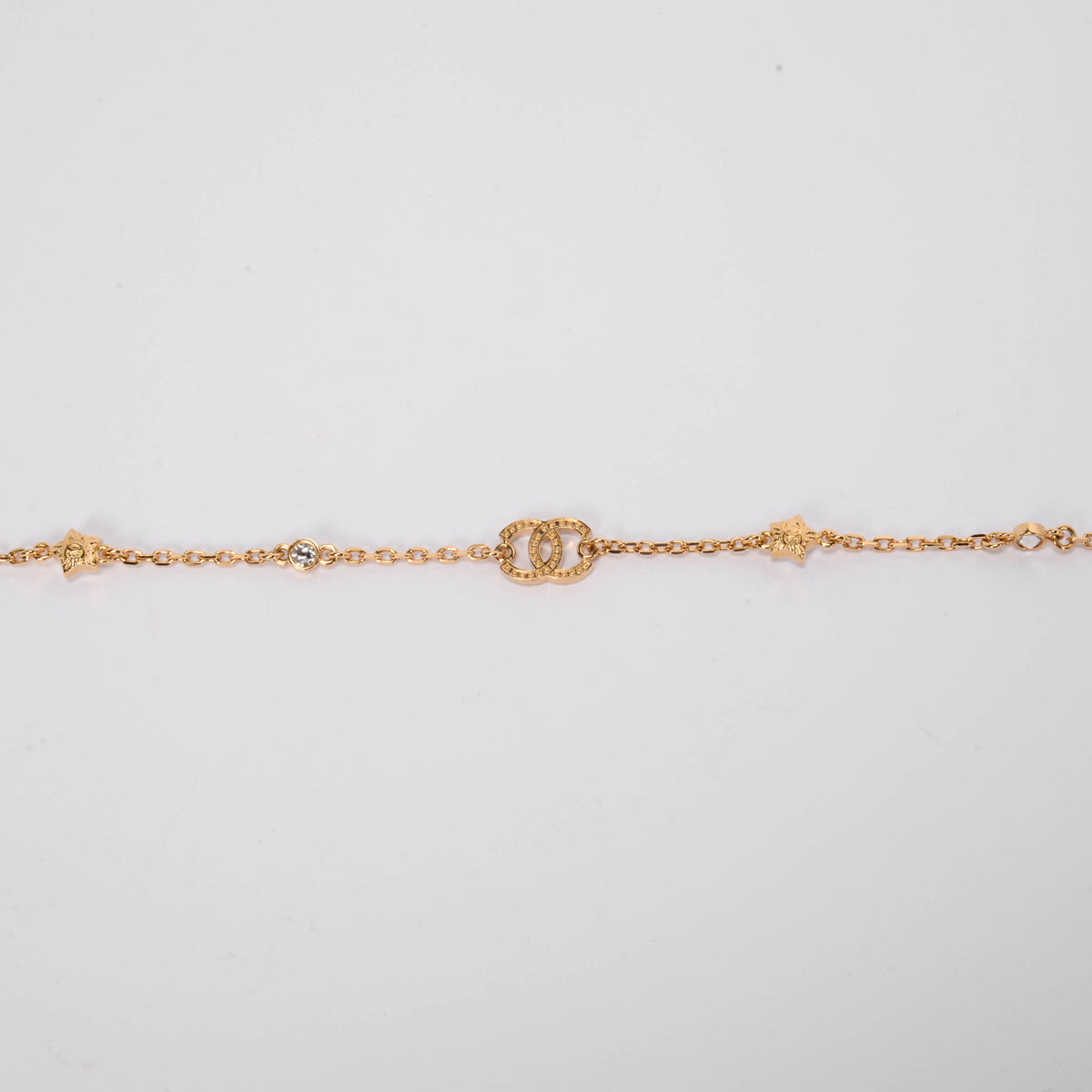 Chanel Gold Crystal CC Star Choker Necklace