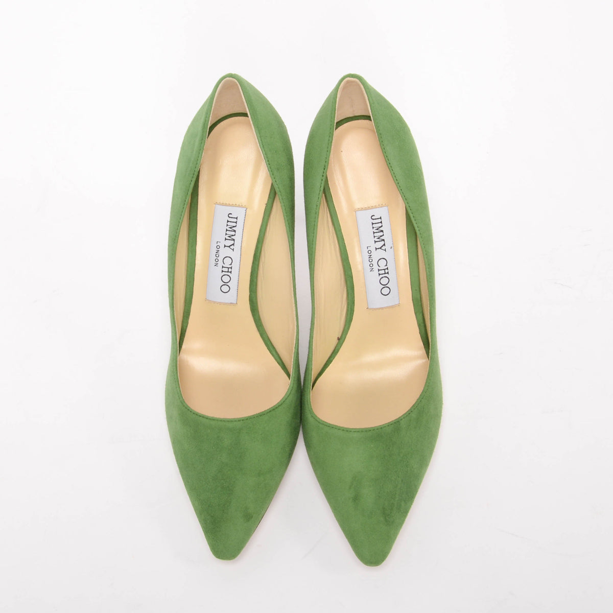 Jimmy Choo Apple Green Suede Romy 85 Pumps 36.5