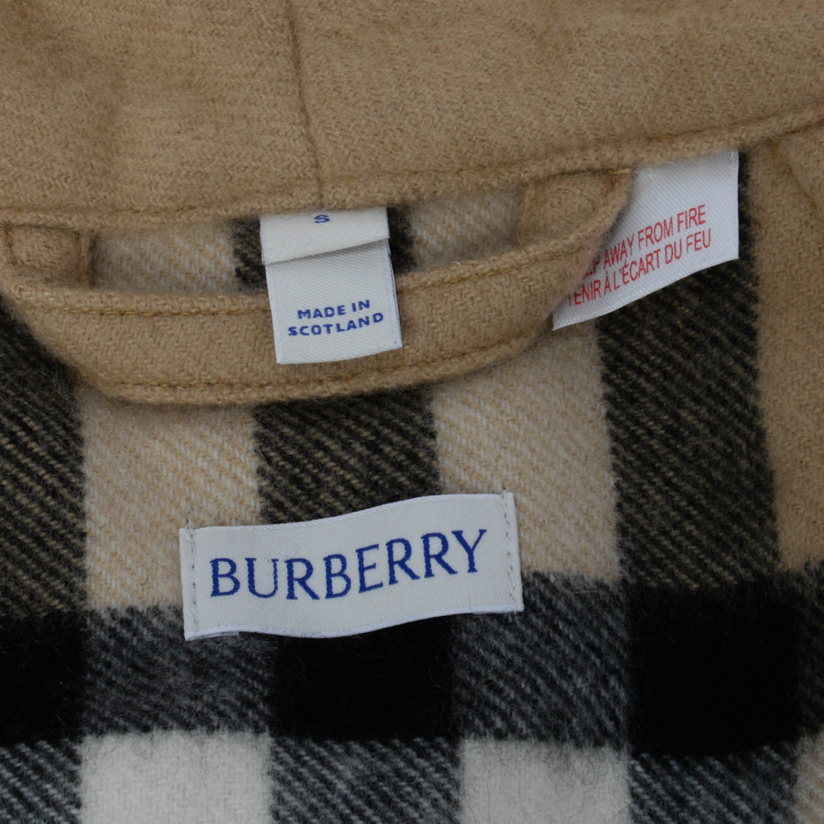 Burberry Beige Cashmere Nova Check Bathrobe.