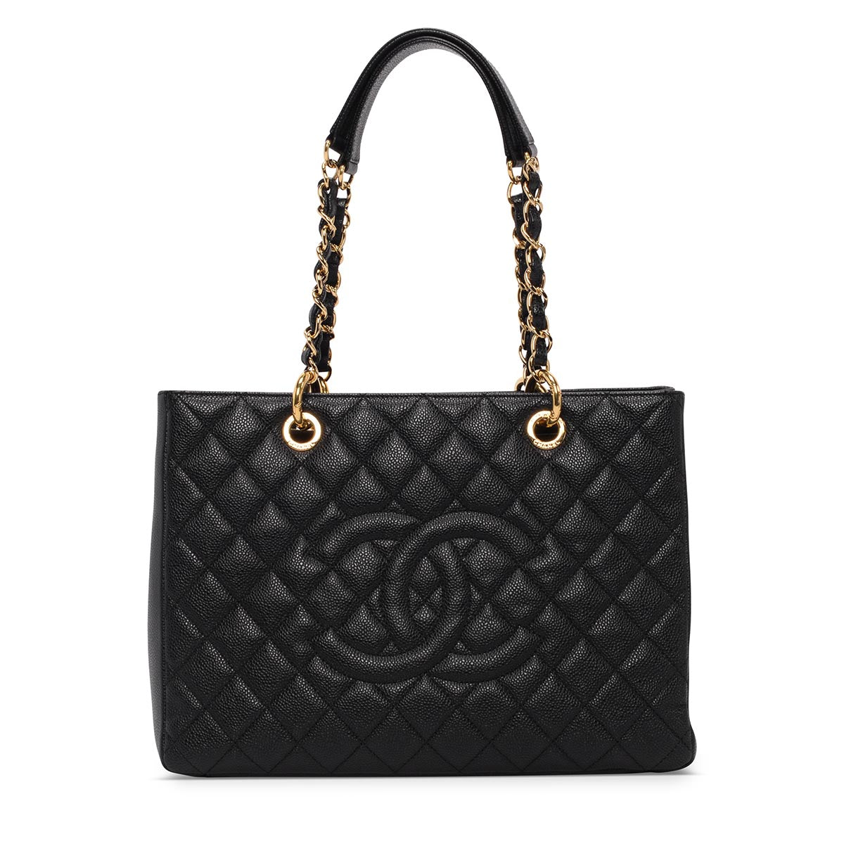 Chanel Black Quilted Caviar Grand Shopping Tote