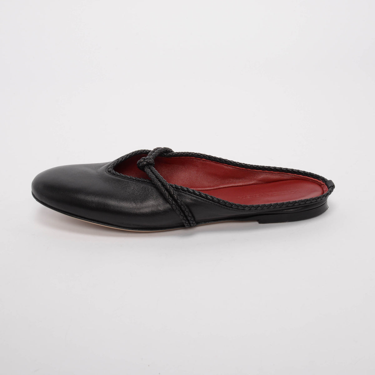 Bottega Veneta Black Lambskin Rosa Mary-Jane Ballerina Flats 39