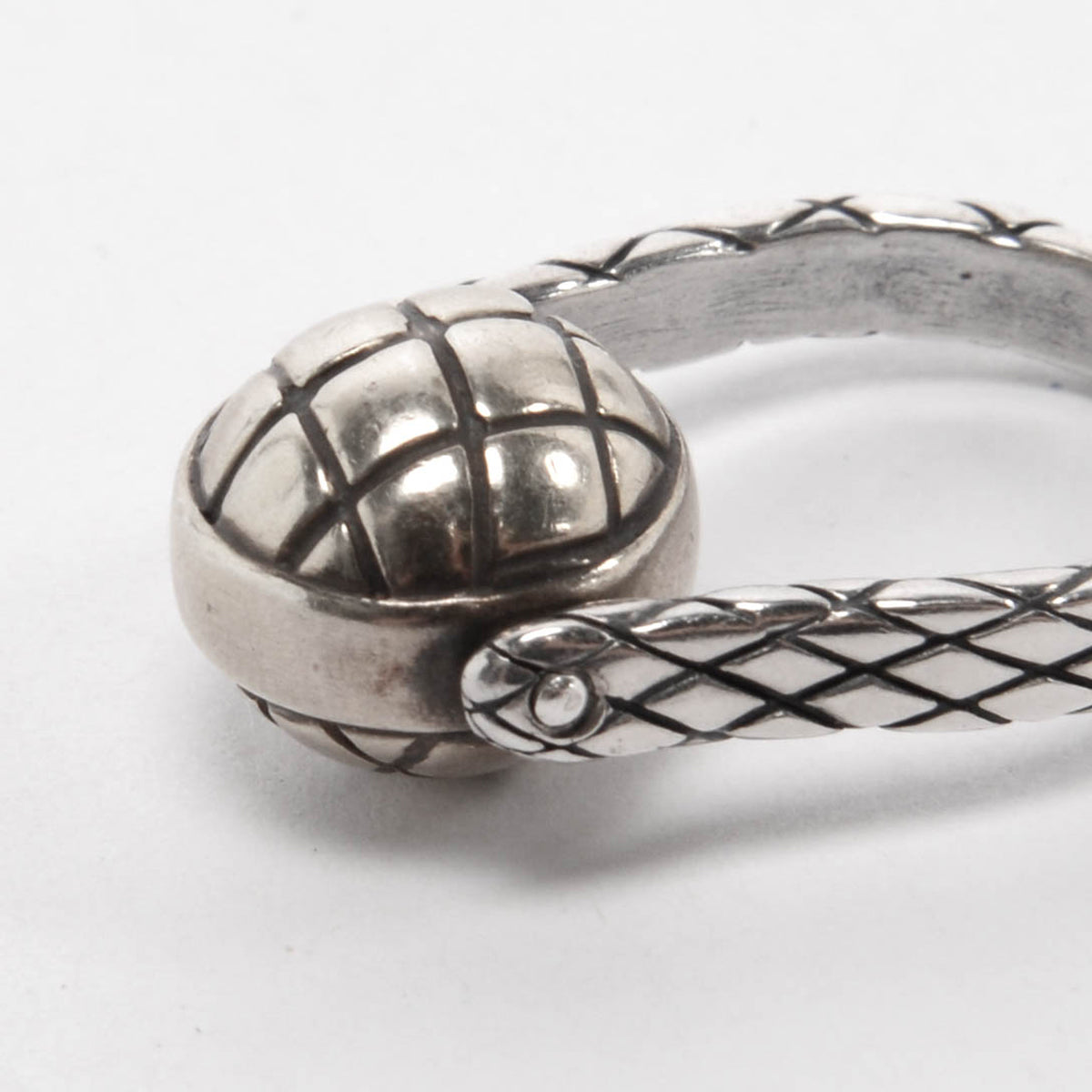 Bottega Veneta Silver Intrecciato Ball Ring