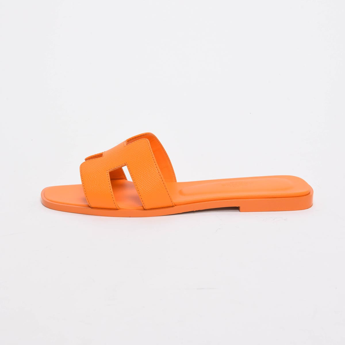 Hermes Orange Sunset Epsom Oran Sandals 38