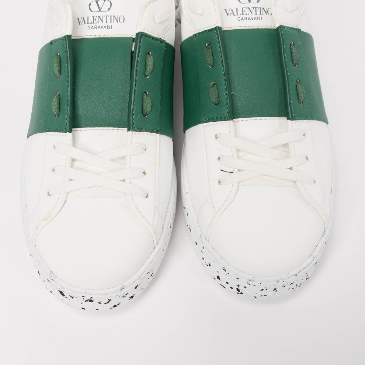 Valentino White Leather Open For Change Sneakers 41.5