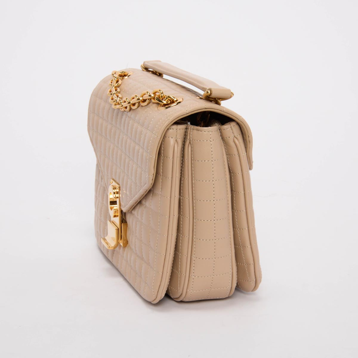 Celine Nude Quilted Calfskin Medium C Bag