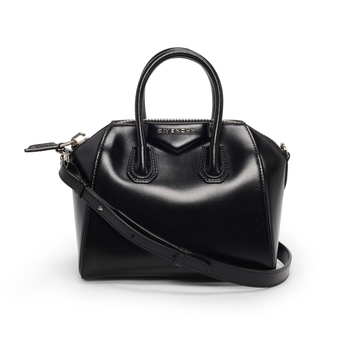 Givenchy Black Shiny Lord Mini Antigona Bag