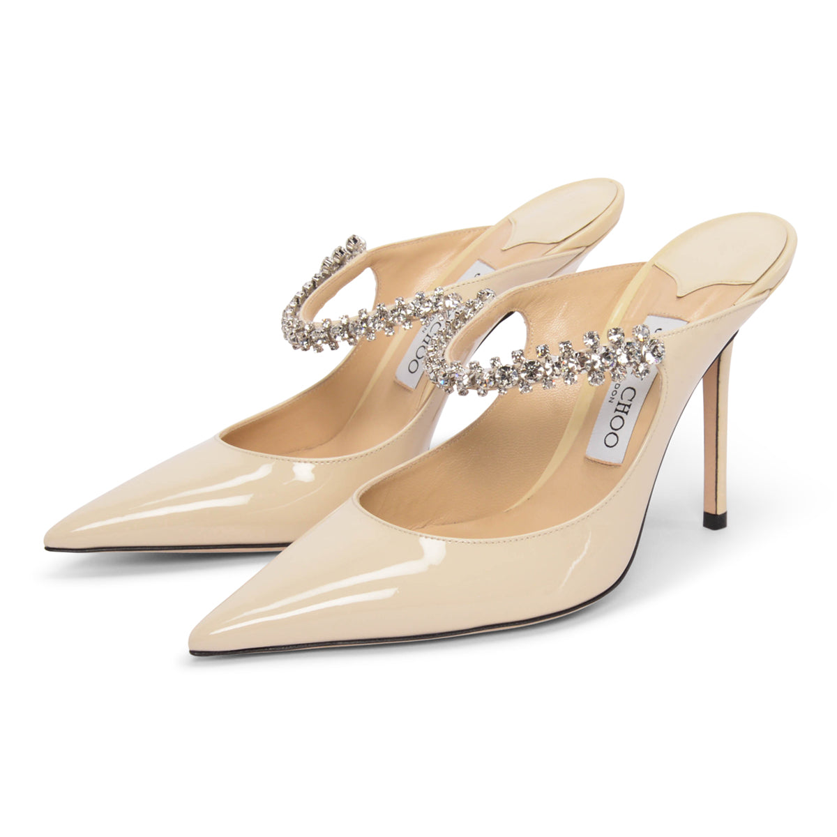 Jimmy Choo Linen Patent Bing Pumps 38.5