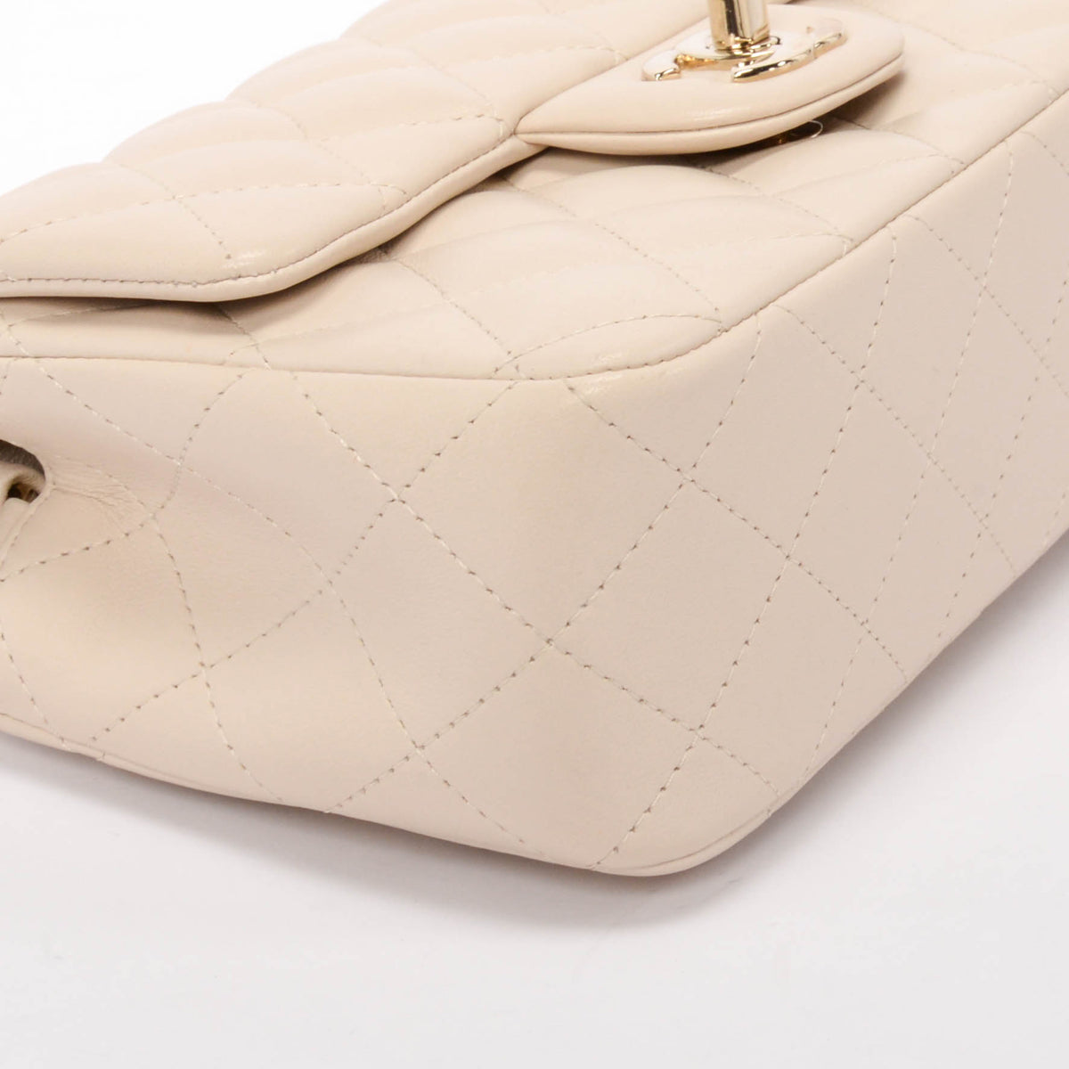 Chanel Ivory Lambskin Mini Rectangular Flap Bag