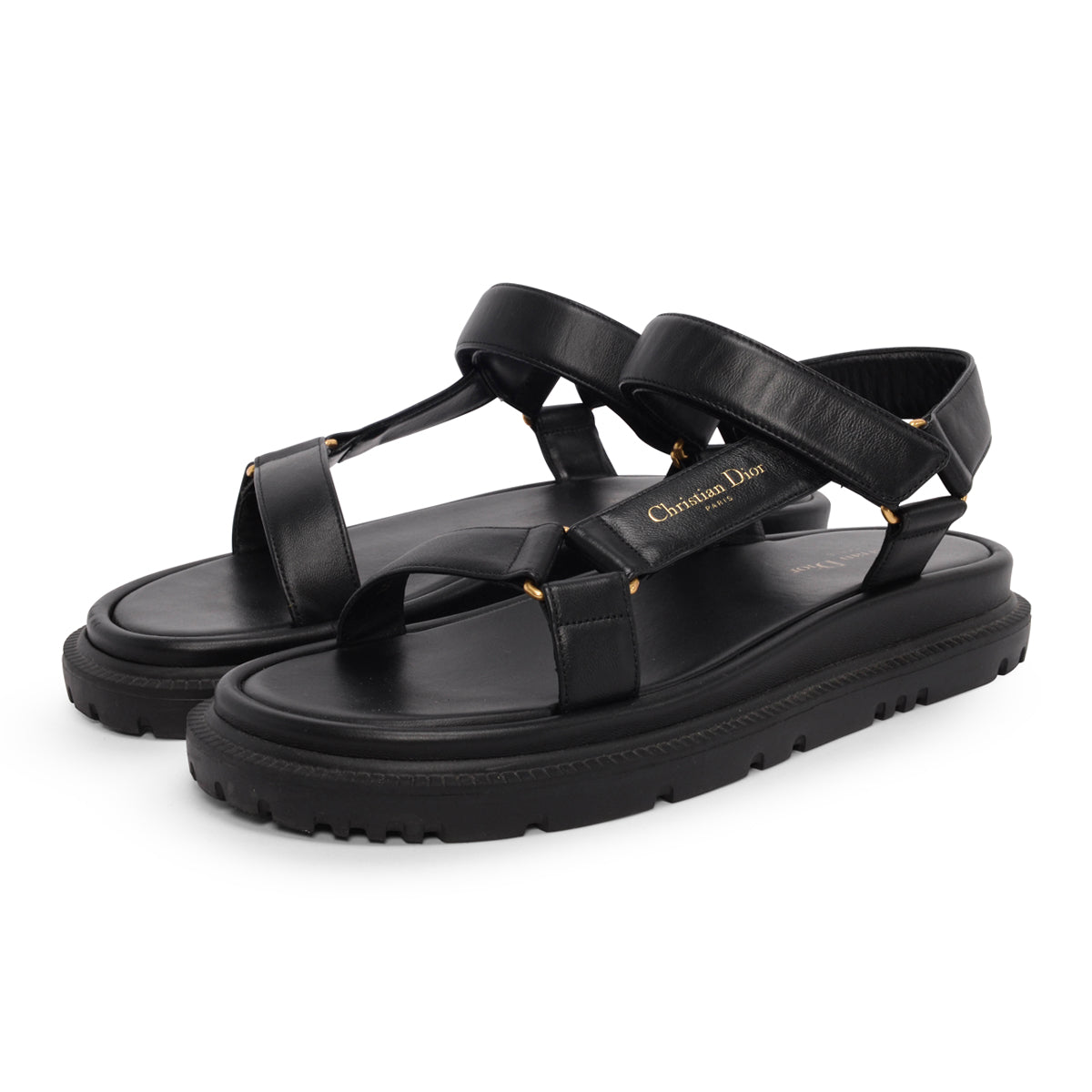 Dior Black Calfskin D-Wave Sandals 42