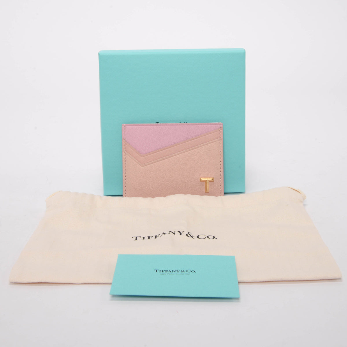 Tiffany & Co Pink Goatskin T Card Holder