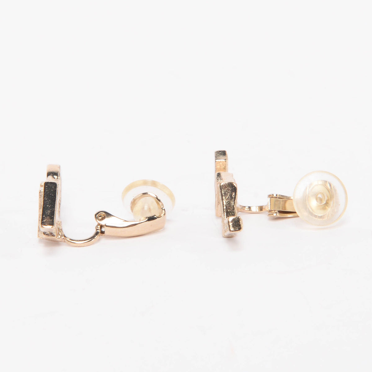 Chanel Crystal Logo Cha-Nel Clip Earrings