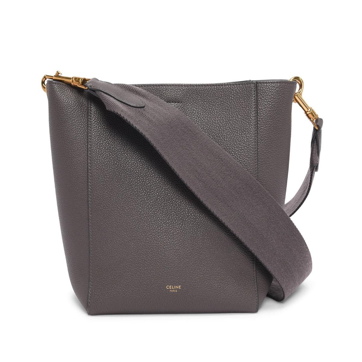 Celine Dark Grey Grained Calfskin Small Sangle Shoulder Bag