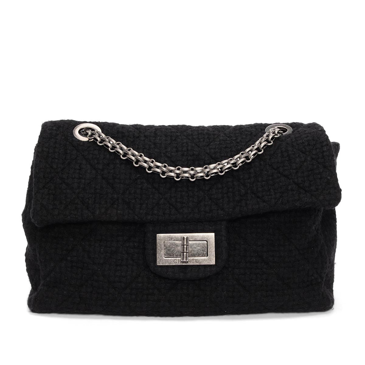 Chanel Black Quilted Boucle 2.55 Reissue XXL Flap Bag