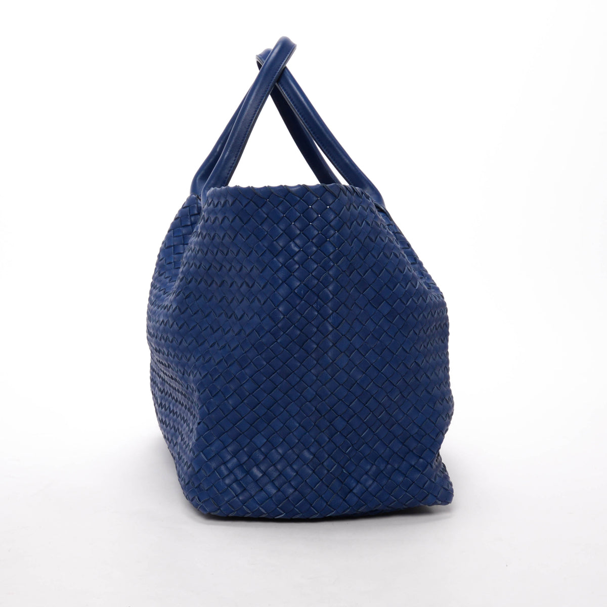 Bottega Veneta Cobalt Intrecciato Leather Large Cabat Tote