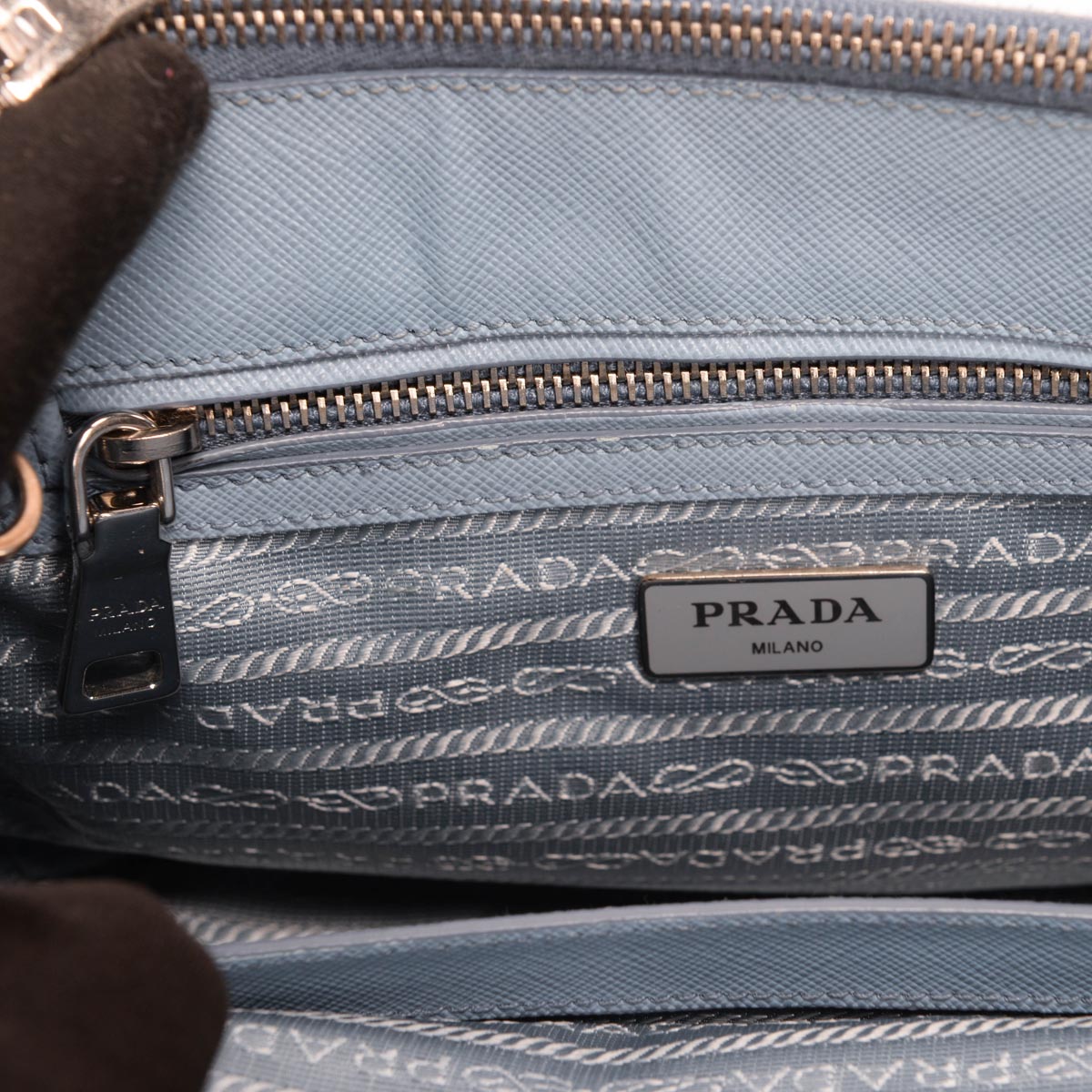 Prada Astrale Blue Saffiano Lux Small Galleria Bag