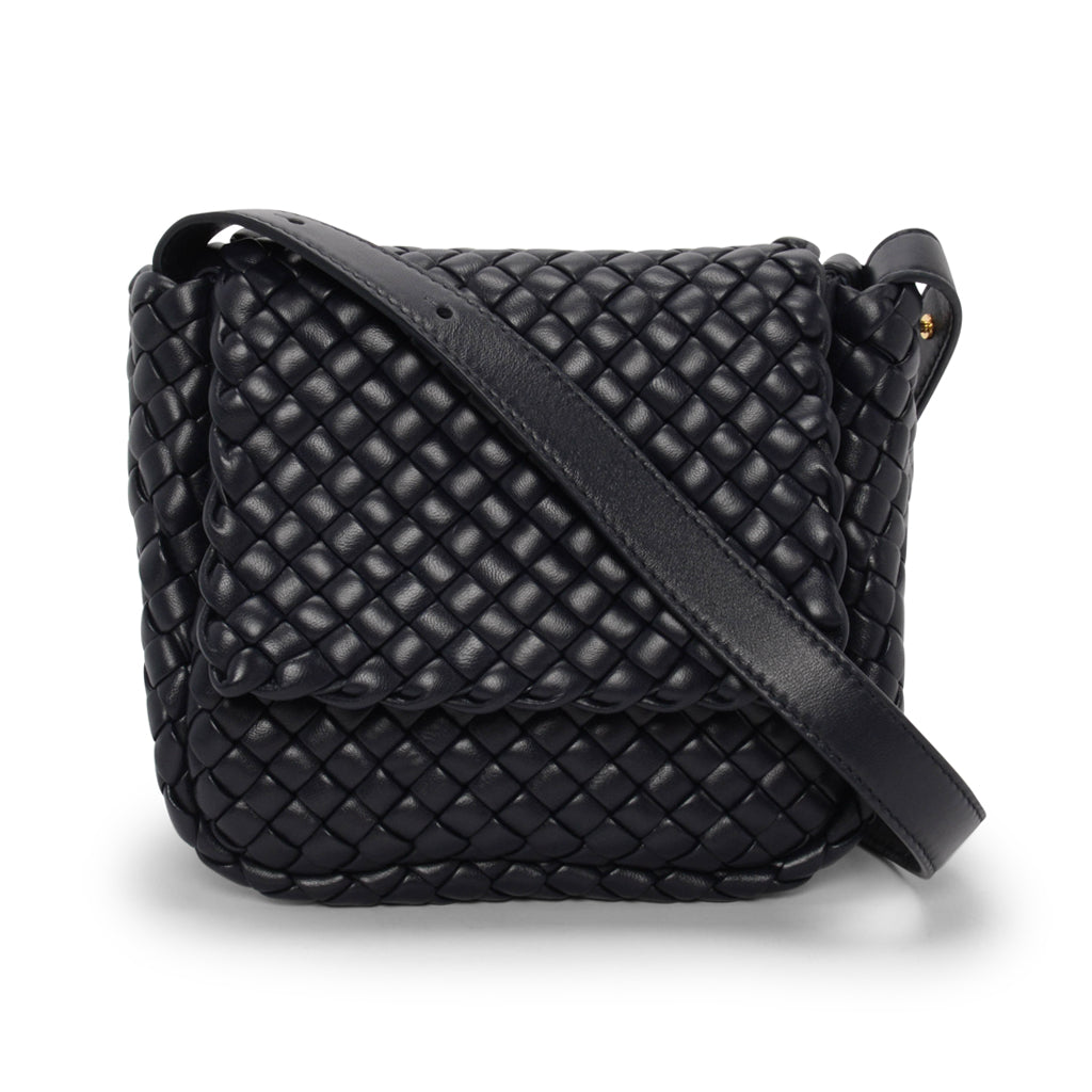 Bottega Veneta Navy Intrecciato Small Cobble Bag