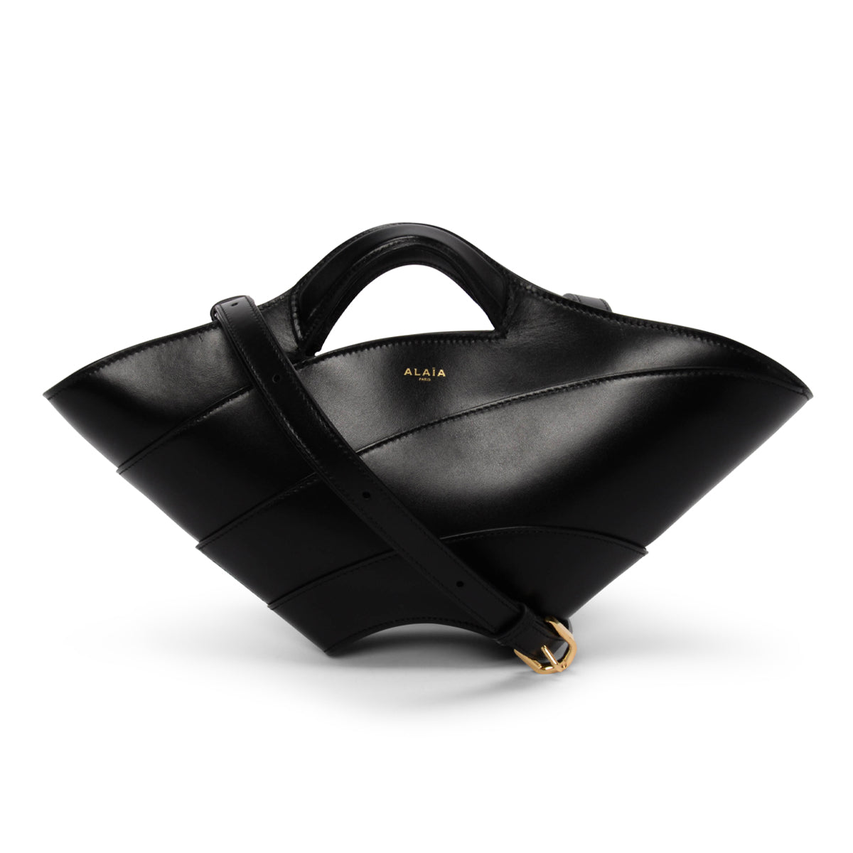 Alaia Black Smooth Calfskin Khaima Small Tote Bag