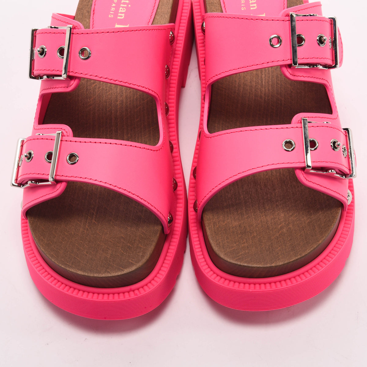 Dior Fuchsia Calfskin Diorquake Sandals 37