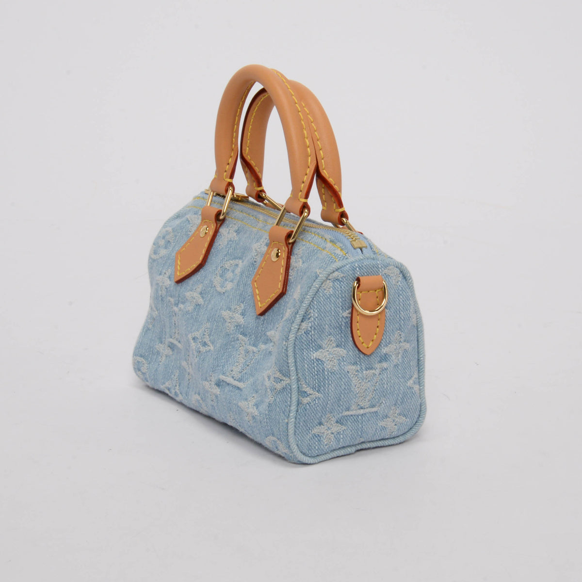 Louis Vuitton Sky Blue Monogram Denim Nano Speedy Mini Bag