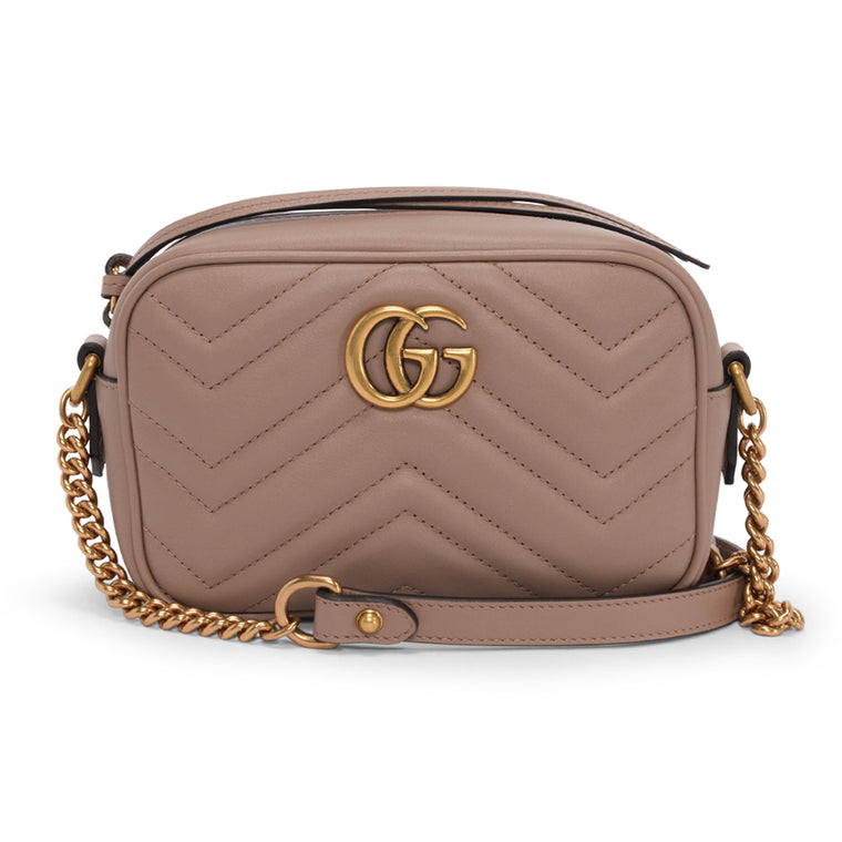 Gucci Dusty Pink Matelasse Mini GG Marmont Shoulder Bag