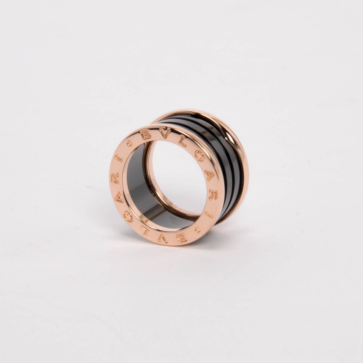 Bulgari Black 18k Rose Gold B.zero1 Four-Band Ring