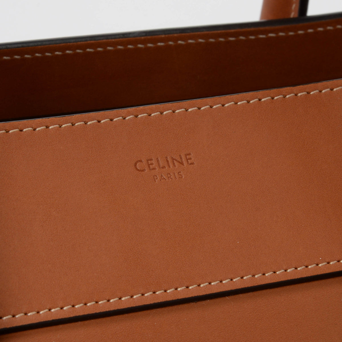 Celine Tan Natural Calfskin Mini Luggage Tote