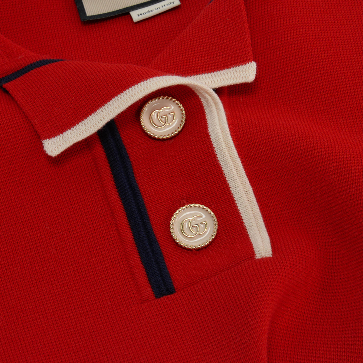 Gucci Red Knit Boxy Cropped Polo M