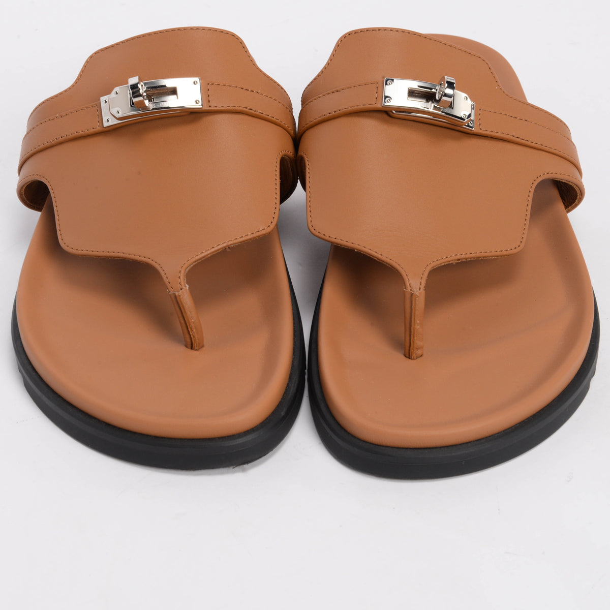 Hermes Naturel Calfskin Empire Sandals 40