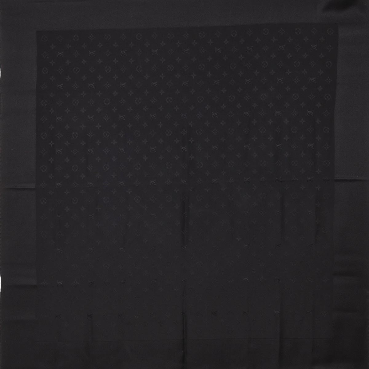 Louis Vuitton Black Silk Monogram Scarf