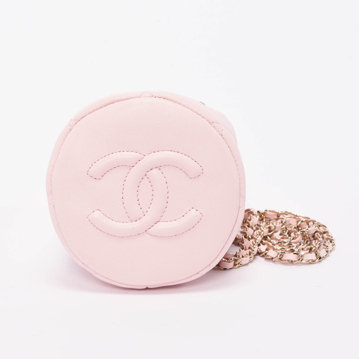 Chanel Light Pink Quilted Calfskin Nano CC Bucket Bag