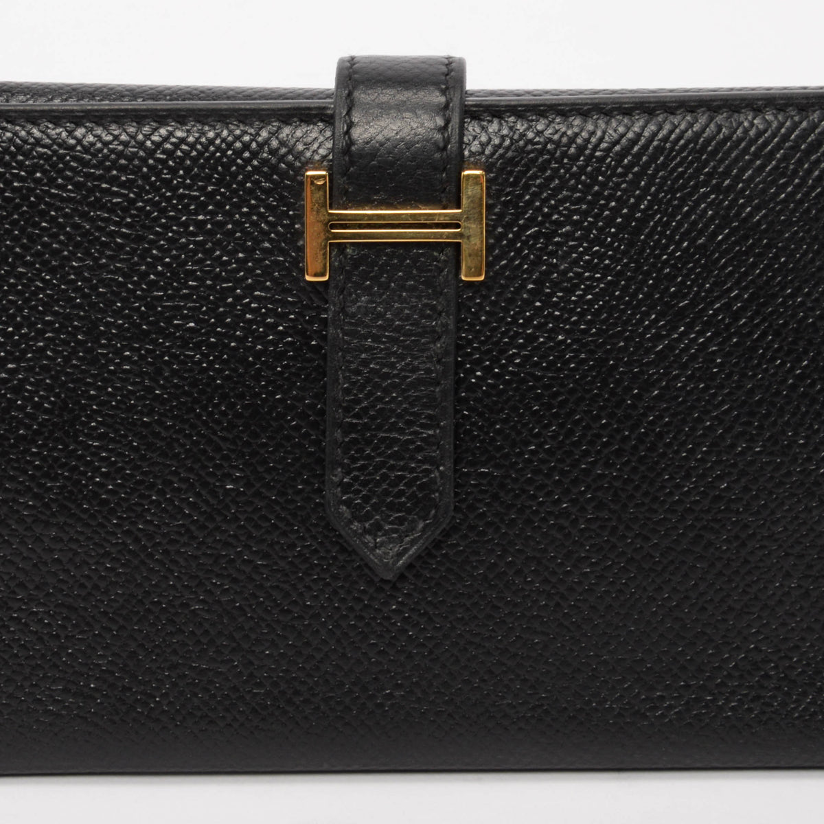 Hermes Black Epsom Bearn Tri-Fold Wallet