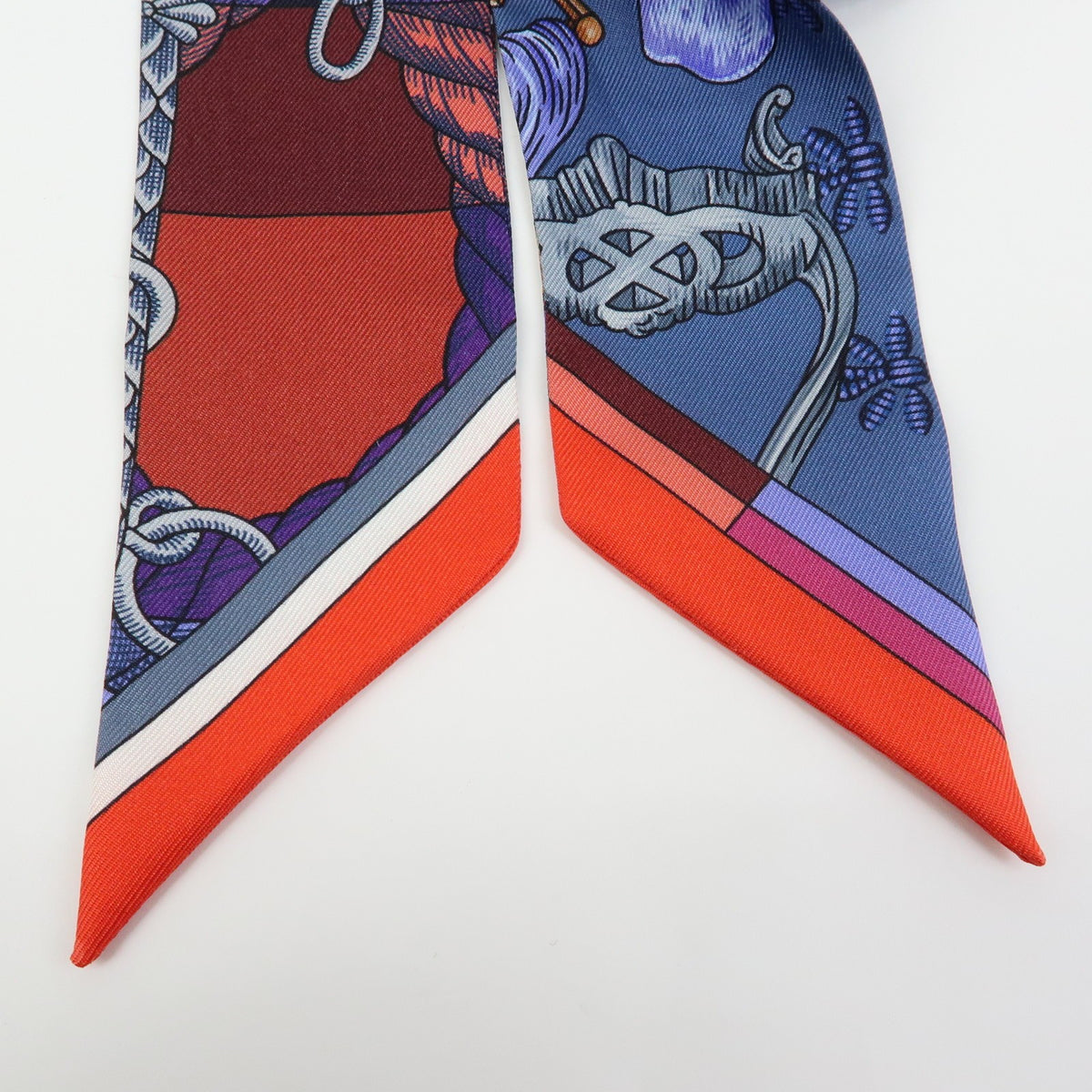 Hermes Red & Blue Cavalleria d'Etriers Twilly