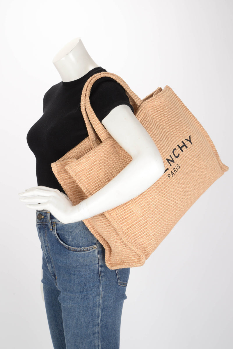 Givenchy Beige Raffia Large G Shopping Tote
