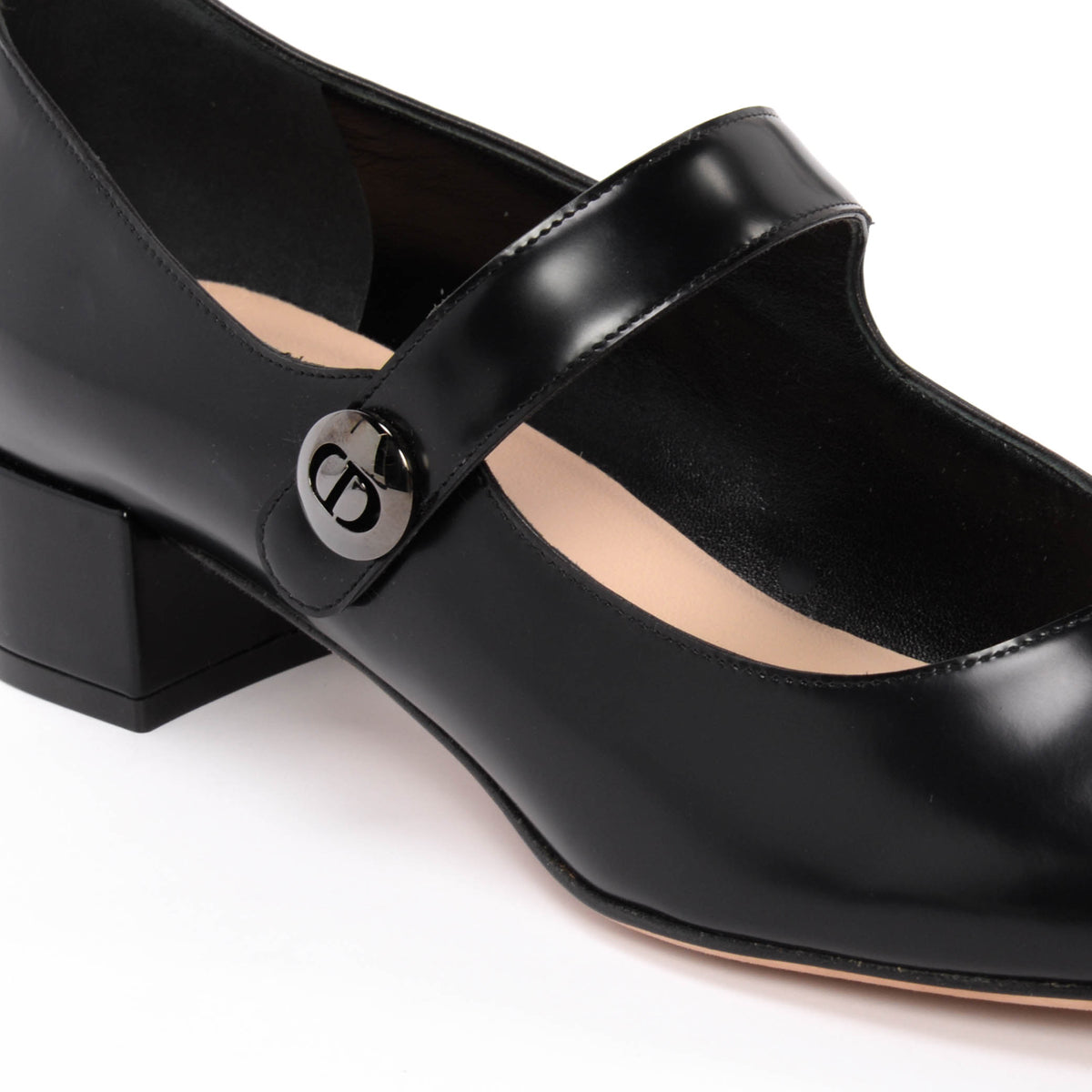 Dior Black Brushed Calfskin Mary Jane Uniform Pumps 39.5