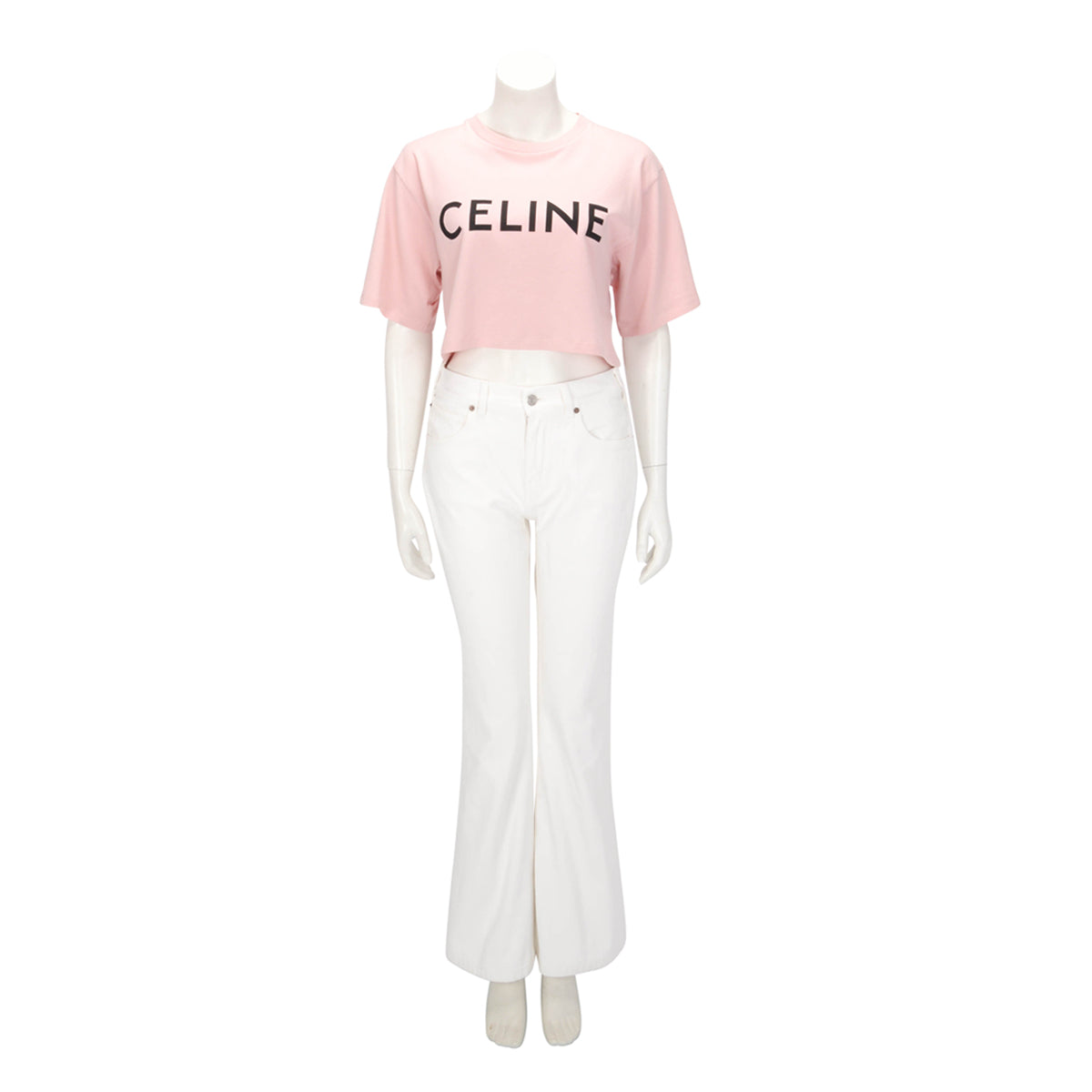 Celine White Denim Boot Leg Jeans 27