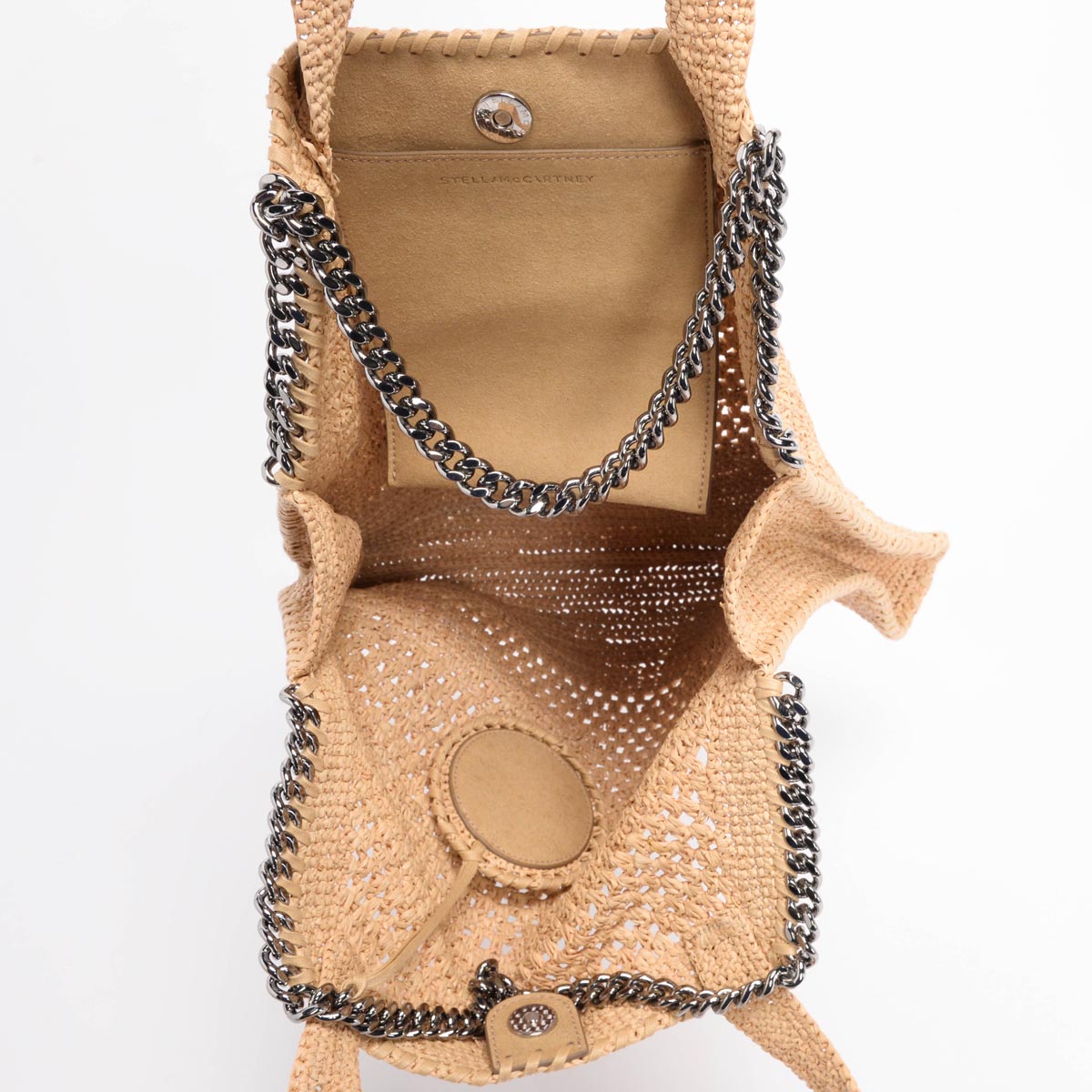 Stella McCartney Natural Crochet Raffia Small Falabella Tote