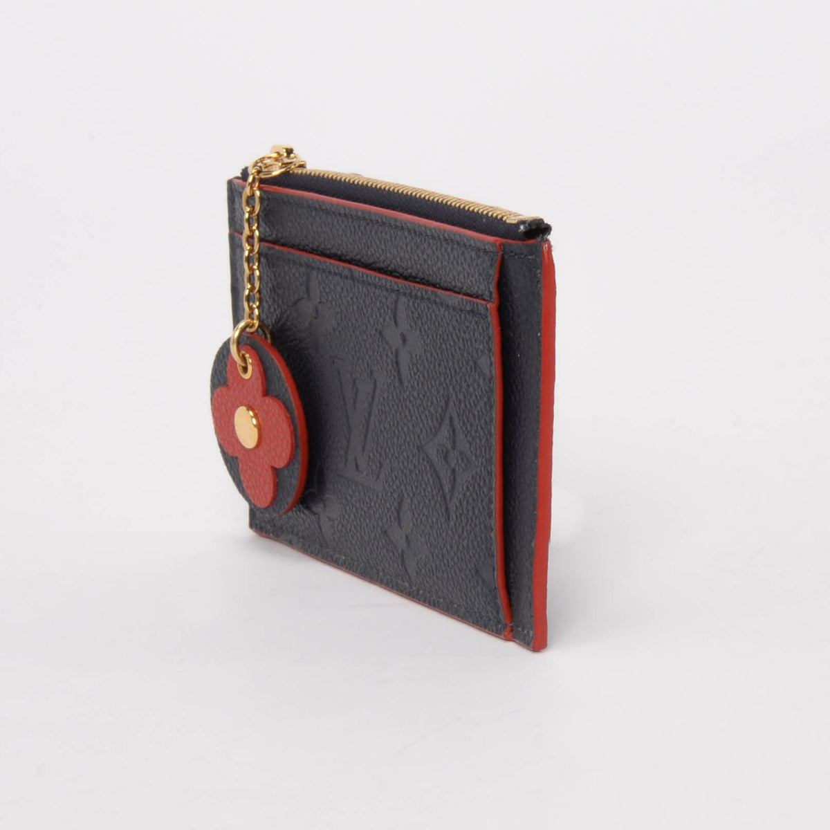 Louis Vuitton Marine Rouge Monogram Empreinte Blooming Flowers Card Holder
