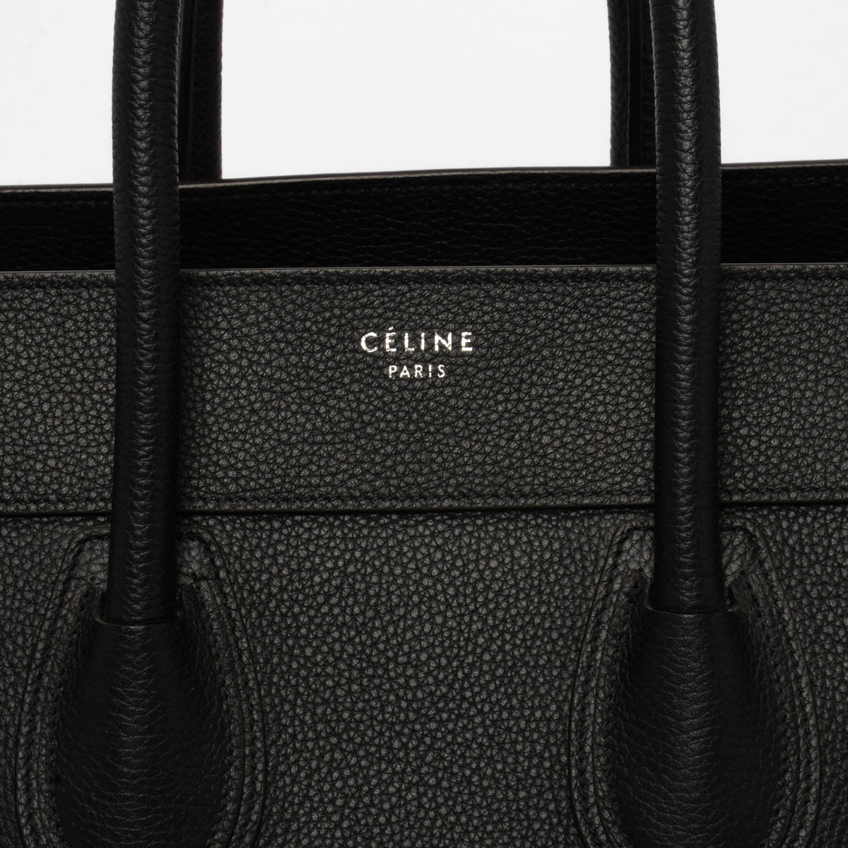 Celine Black Grained Calfskin Mini Luggage Tote