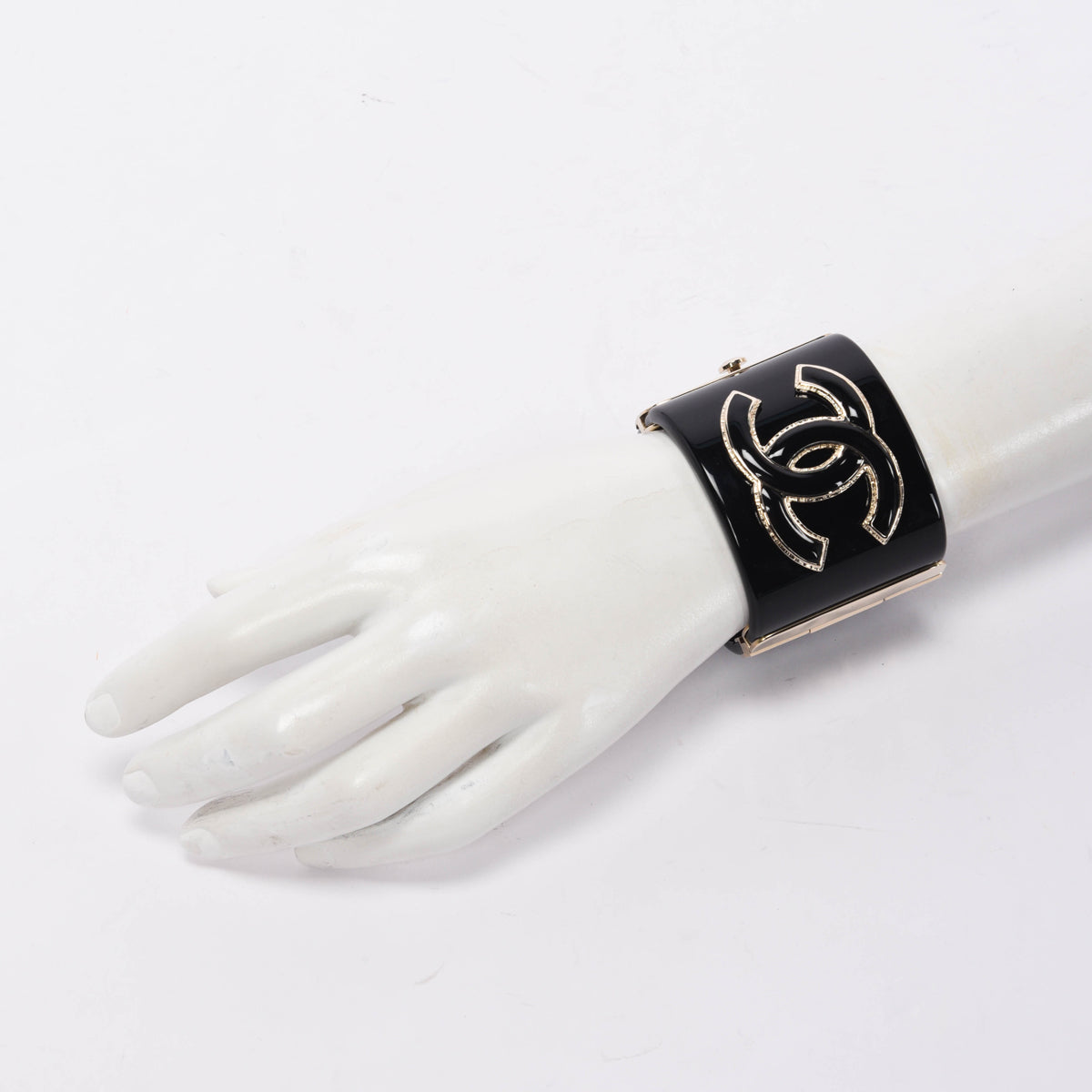 Chanel Black & Gold Resin CC Cuff