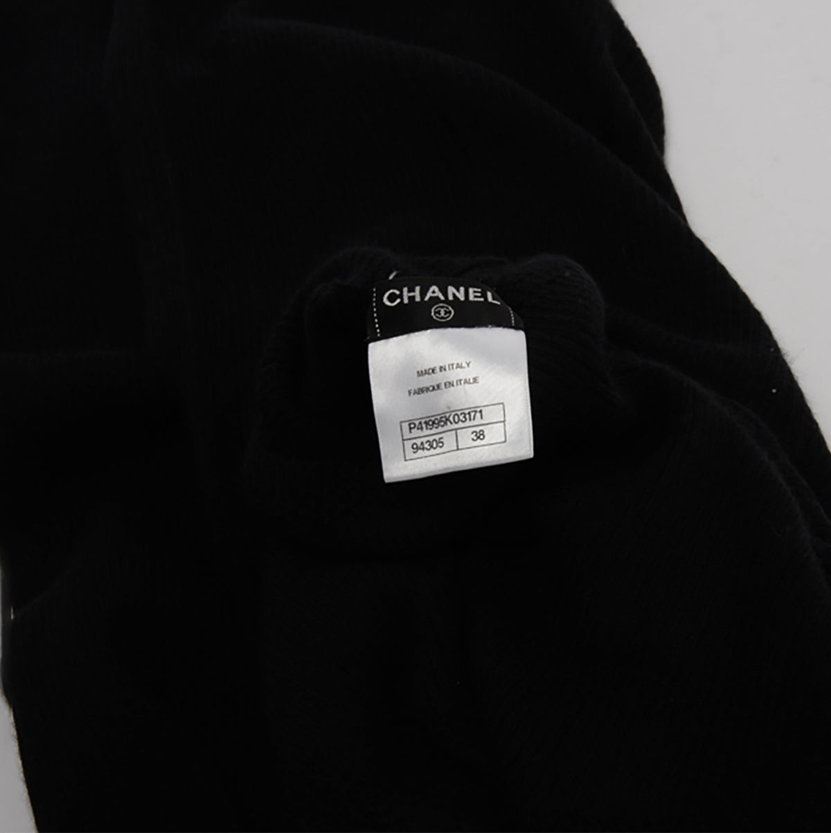 Chanel Black Cashmere Roll Neck Sweater FR 38