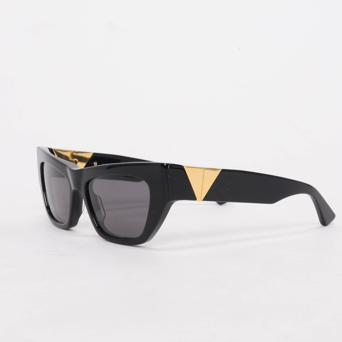 Bottega Veneta Black Angle Cat Eye Sunglasses