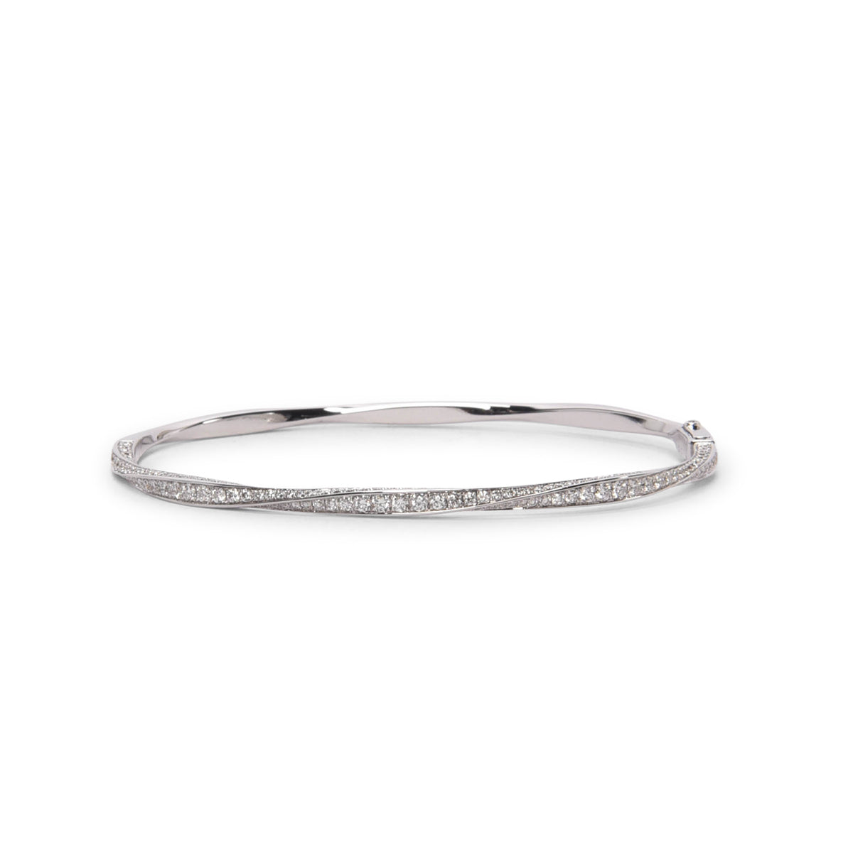 Graff White Gold & Diamond Spiral Pave Bangle