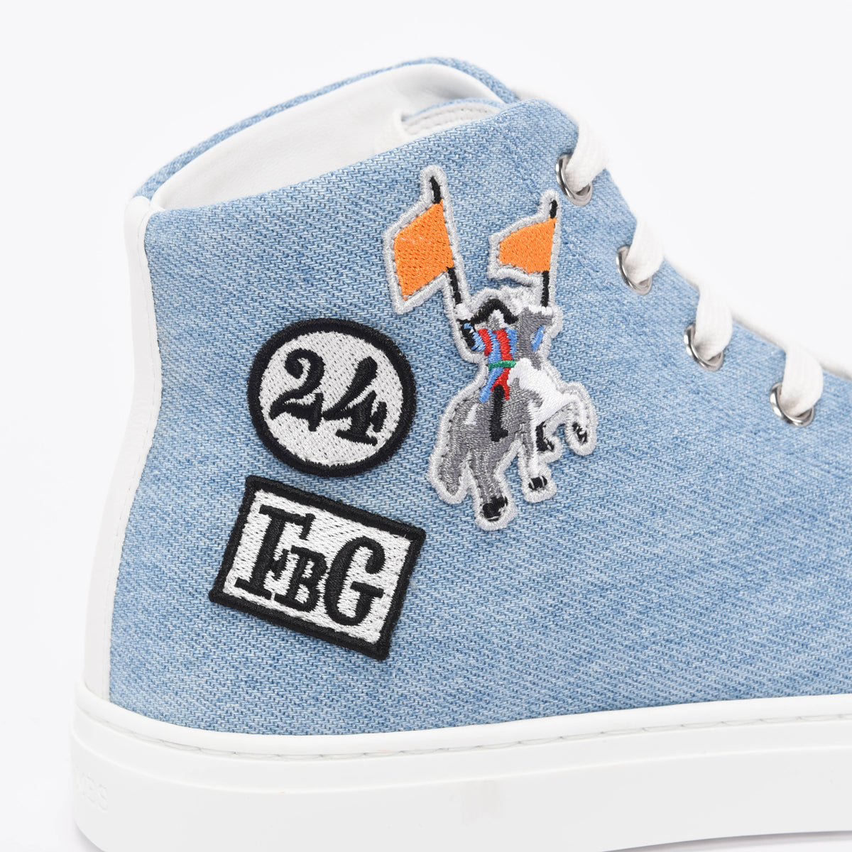 Hermes Blue Denim Illico Hi Top Sneakers 37.5