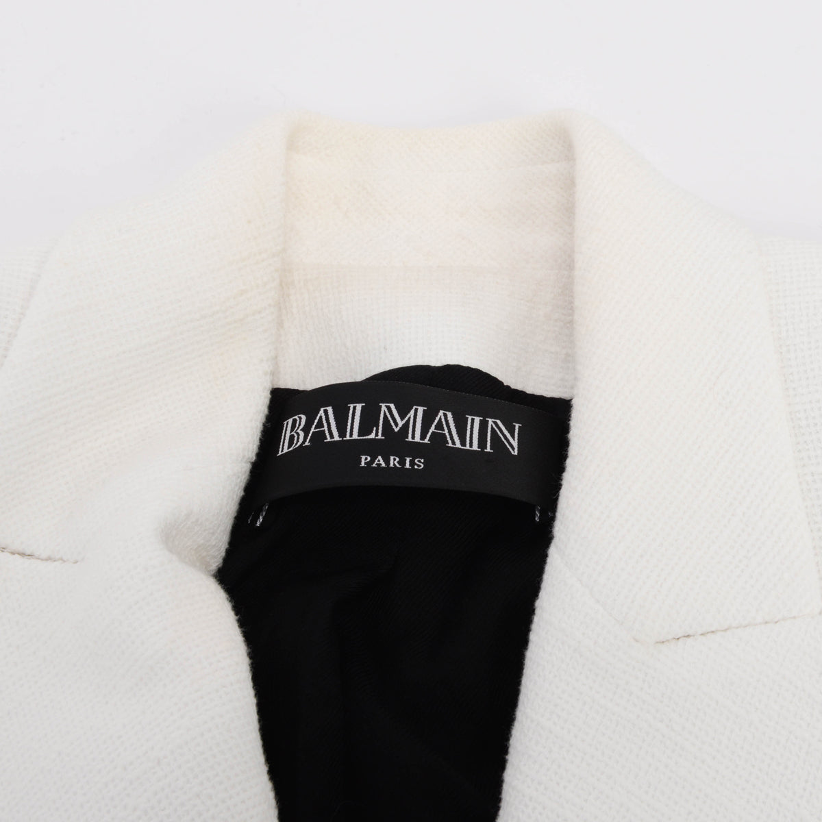 Balmain White Boucle Classic DB Blazer Fr 34