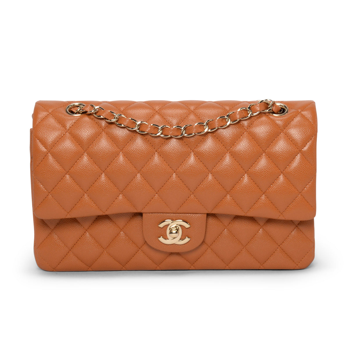 Chanel Caramel Quilted Caviar Medium Classic Flap Bag