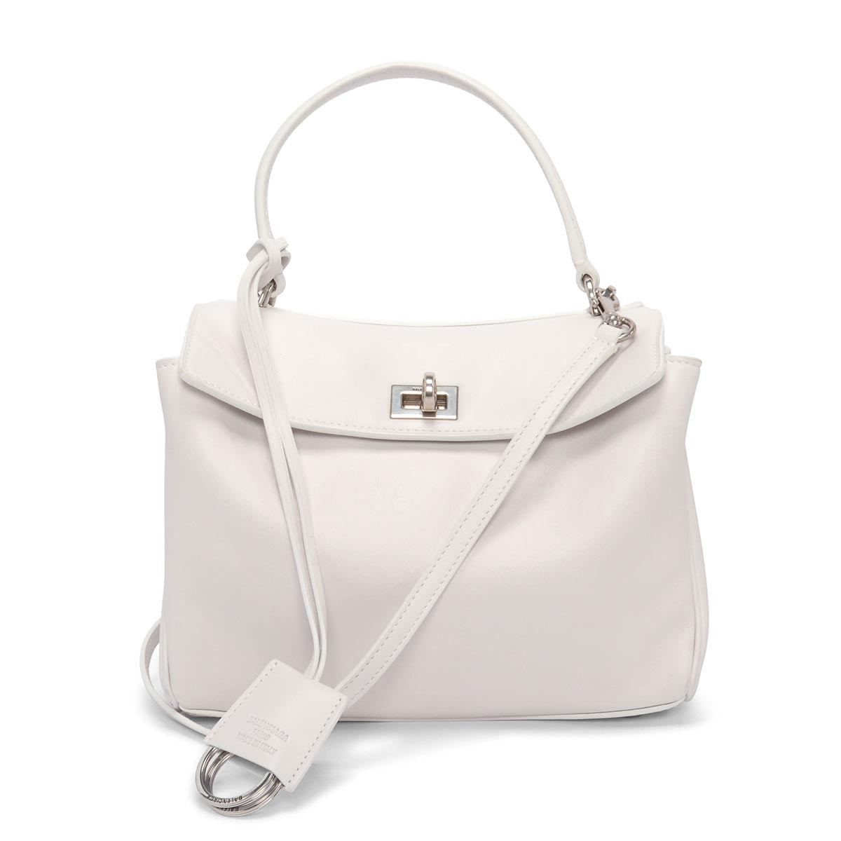Balenciaga White Smooth Calfskin Mini Rodeo Bag