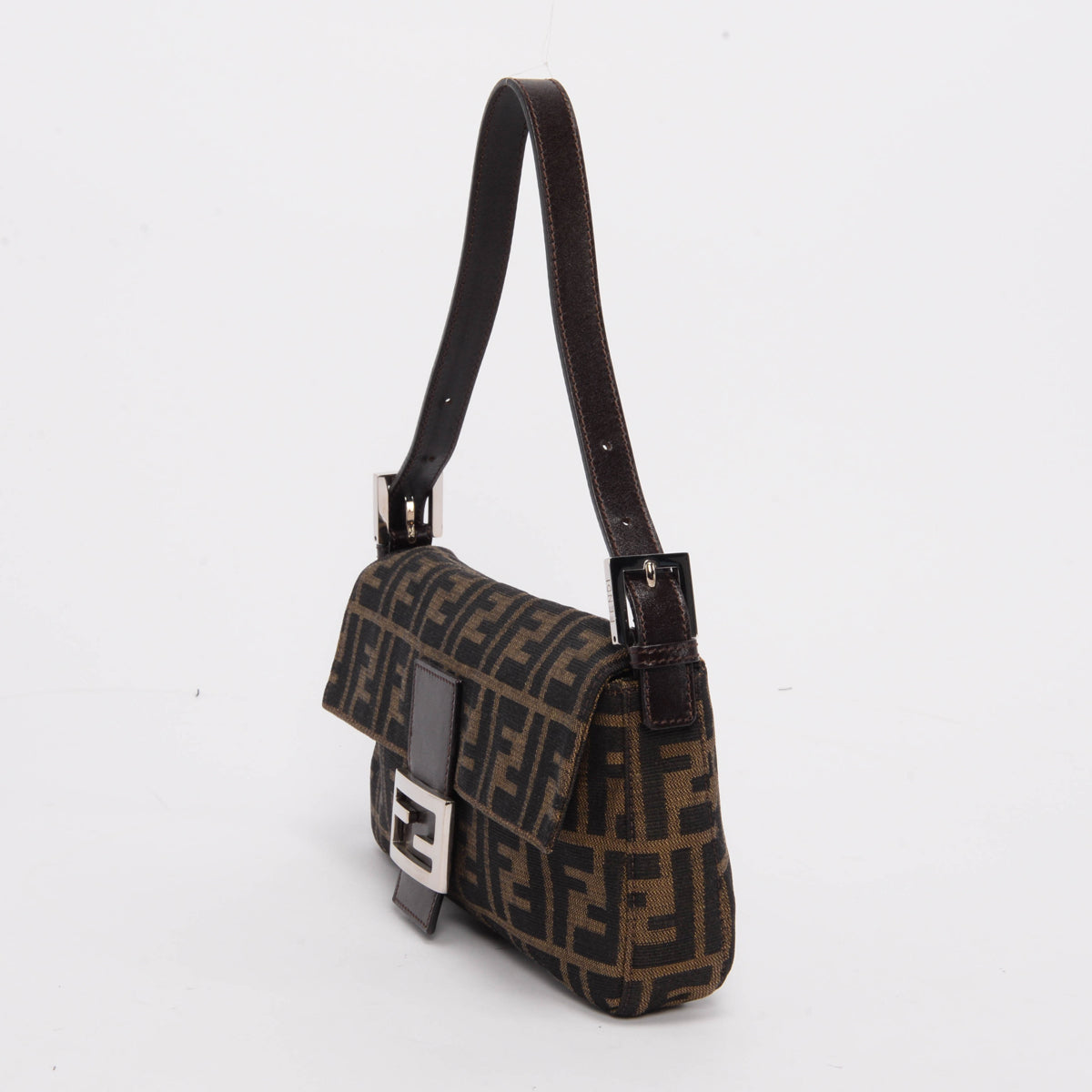 Fendi Tobacco Zucca Canvas Baguette Bag